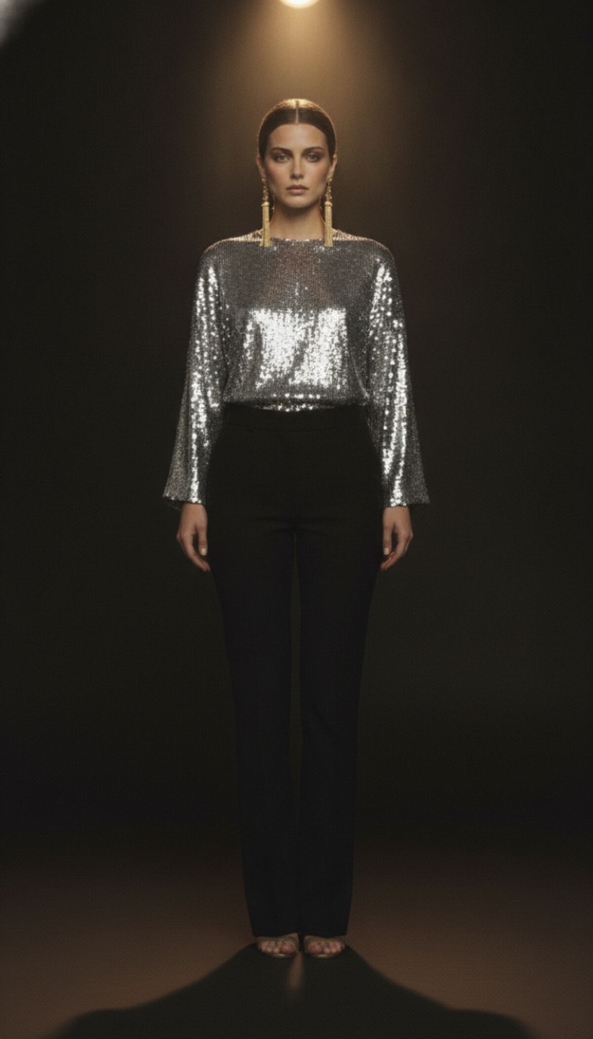 The Mirror — liquid silver sequin top