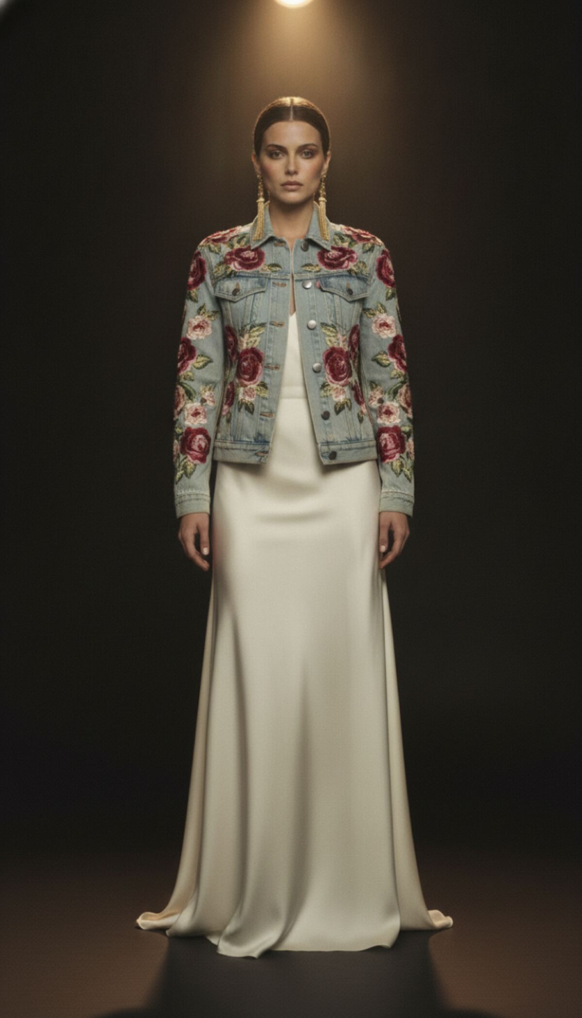 The Shoulder — densely embroidered denim jacket